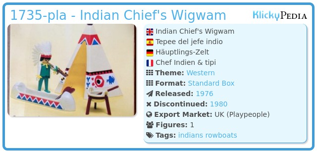 Playmobil 1735-pla - Indian Chief's Wigwam