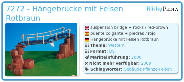 Playmobil 7272 - Hängebrücke mit Felsen Rotbraun