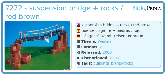 Playmobil 7272 - suspension bridge + rocks / red-brown