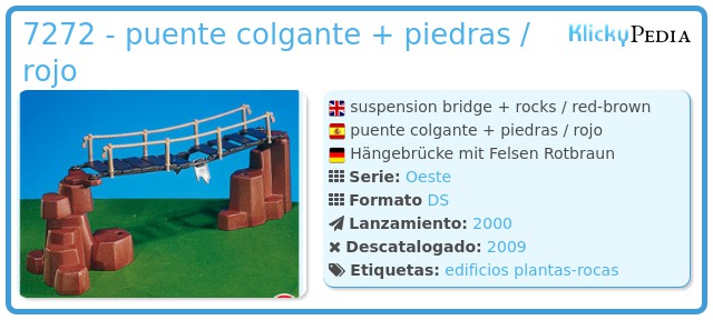 Playmobil 7272 - puente colgante + piedras / rojo