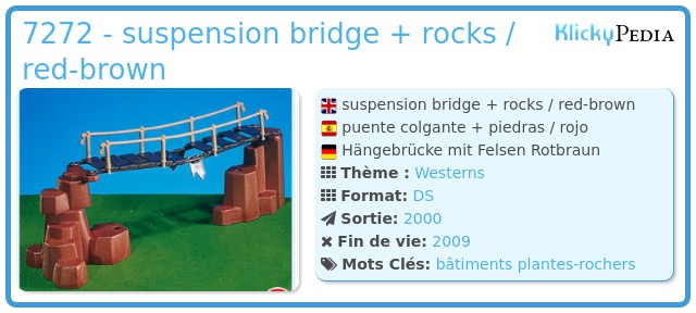 Playmobil 7272 - suspension bridge + rocks / red-brown
