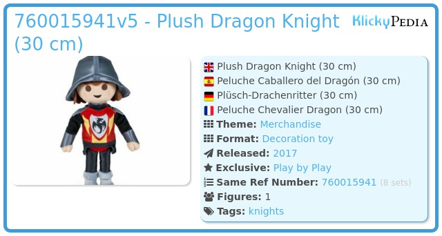 Playmobil 760015941v5 - Plush Dragon Knight (30 cm)