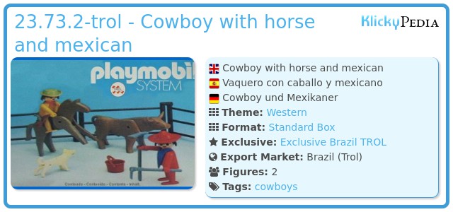 Playmobil 23.73.2-trol - Cowboy with horse and mexican