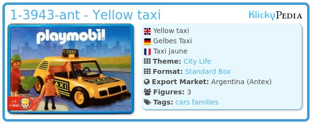 Playmobil 1-3943-ant - Yellow taxi