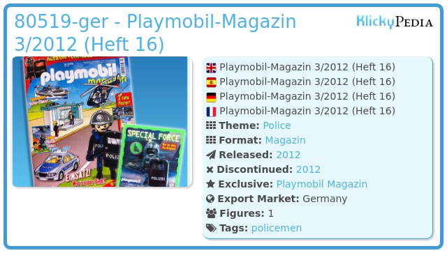 Playmobil 80519-ger - Playmobil-Magazin 3/2012 (Heft 16)