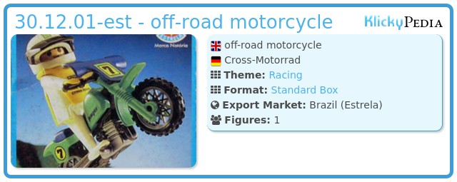 Playmobil 30.12.01-est - off-road motorcycle