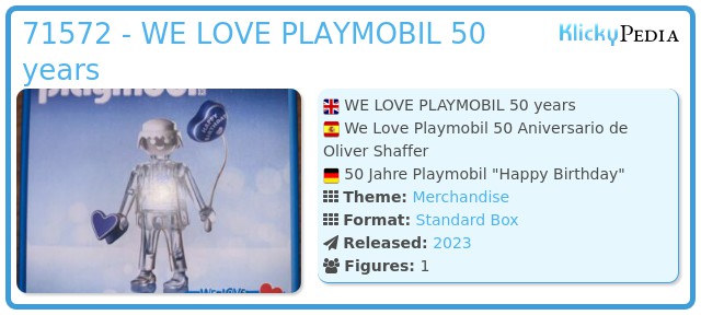 Playmobil 71572 - WE LOVE PLAYMOBIL 50 years