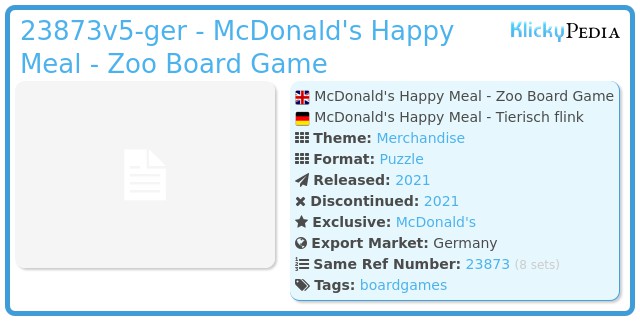 Playmobil 23873v5-ger - McDonald's Happy Meal - Zoo Board Game