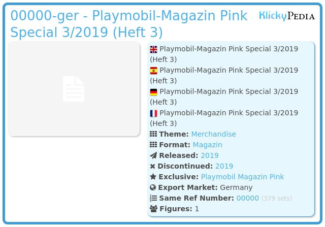 Playmobil 00000-ger - Playmobil Magazin Pink Special 3/2019 (Heft 3)