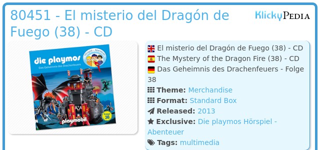 Playmobil 80451 - El misterio del Dragón de Fuego (38) - CD