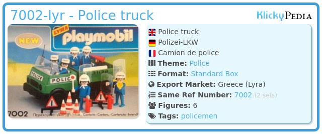Playmobil 7002-lyr - Police truck