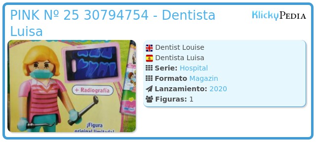 Playmobil PINK Nº 25 30794754 - Dentista Luisa
