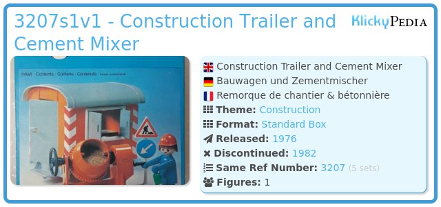 Playmobil 3207s1v1 - Construction Trailer and Cement Mixer