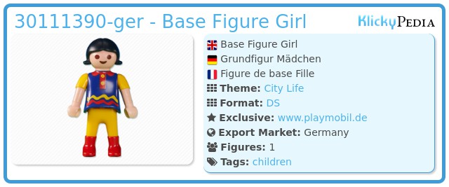 Playmobil 30111390-ger - Base Figure Girl