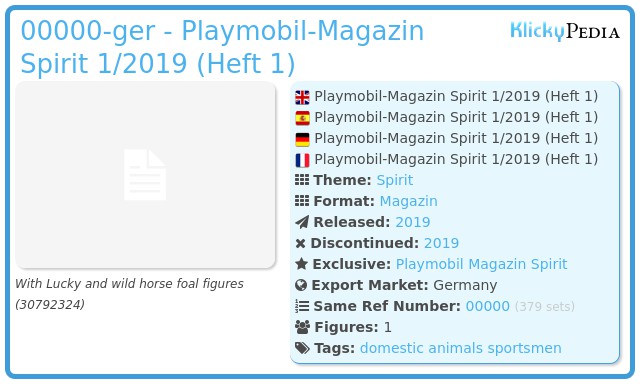 Playmobil 00000-ger - Playmobil-Magazin Spirit 1/2019 (Heft 1)