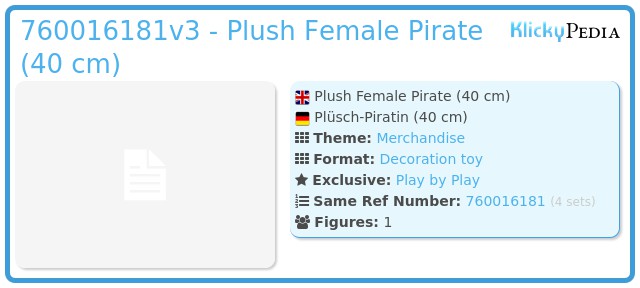 Playmobil 760016181v3 - Plush Female Pirate (40 cm)