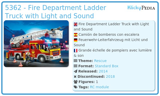 Playmobil 5362 - Fire Department Ladder Truck with Light and Sound