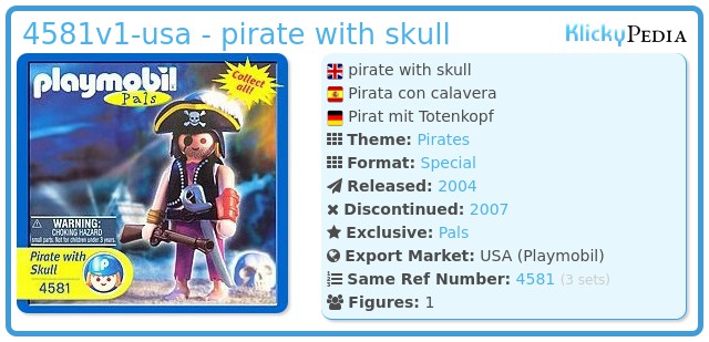Playmobil 4581-usa - pirate with skull