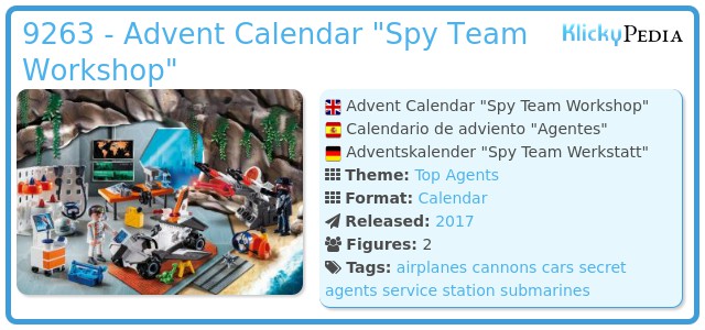 Playmobil 9263 cajitas-calendario Spy equipo taller juguetes regalo-set niños 