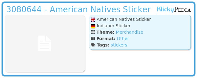 Playmobil 3080644 - American Natives Sticker