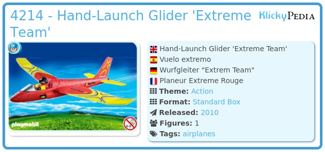 Playmobil 4214 - Hand-Launch Glider 'Extreme Team'