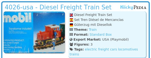 Playmobil 4026-usa - Diesel Freight Train Set