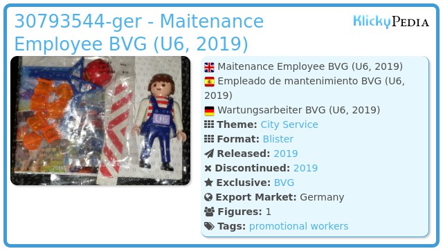 Playmobil 0000-ger - Maitenance Employee BVG (U6)