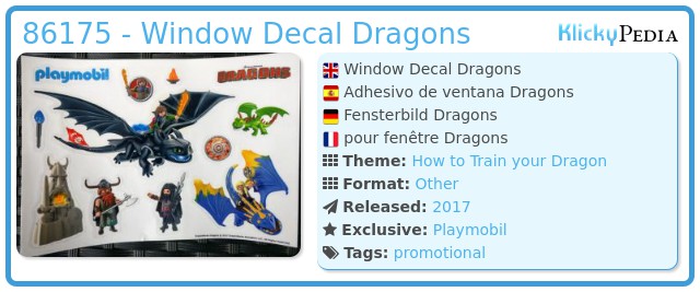 Playmobil 86175 - Window Decal Dragons