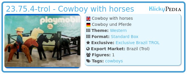 Playmobil 23.75.4-trol - Cowboy with horses