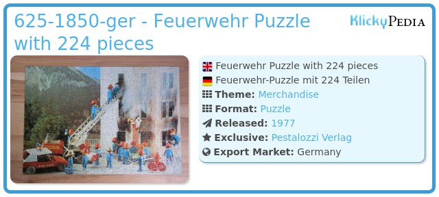 Playmobil 625-1850-ger - Feuerwehr Puzzle with 224 pieces