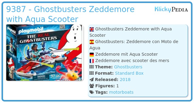 Playmobil 9387 - Ghostbusters Zeddemore with Aqua Scooter