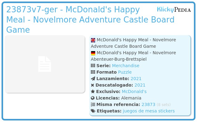 Playmobil 23873v7-ger - McDonald's Happy Meal - Novelmore Adventure Castle Board Game