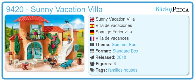 Playmobil 9420 – Maison De Vacances, Villa Moderne – Occasion – Thème Maison