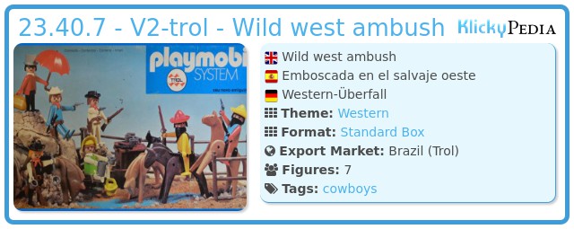 Playmobil 23.40.7 - V2-trol - Wild west ambush