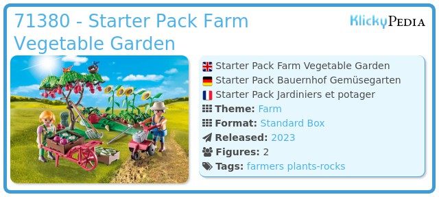 Playmobil 71380 - Starter Pack Farm Vegetable Garden