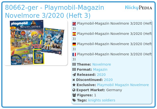 Playmobil 80662-ger - Playmobil-Magazin Novelmore 3/2020 (Heft 3)