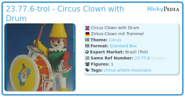 Playmobil 23.77.6-trol - Circus Clown with Drum