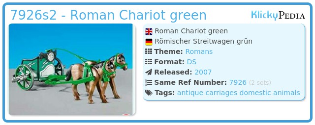 Playmobil 7926s2 - Roman Chariot green