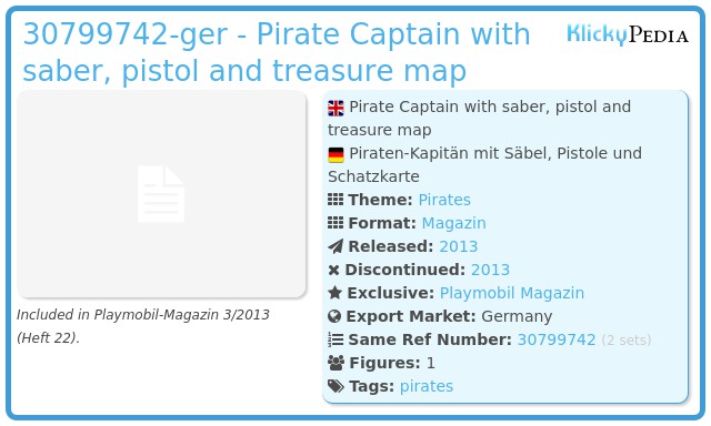 Playmobil 30799742-ger - Pirate Captain with saber, pistol and treasure map