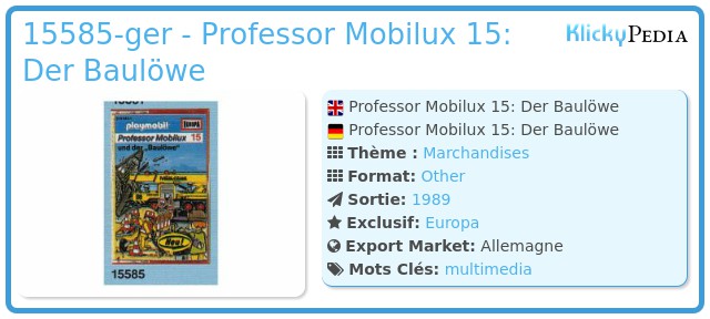 Playmobil 15585-ger - Professor Mobilux 15: Der Baulöwe