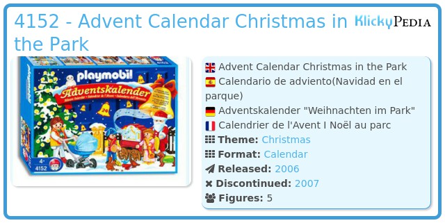 Playmobil 4152 - Advent Calendar Christmas in the Park
