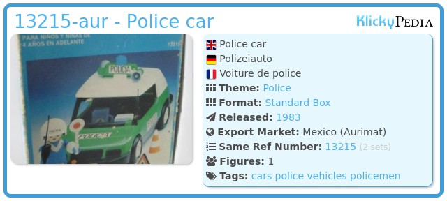 Playmobil 13215-aur - Police car