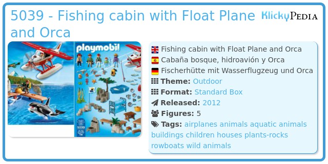 Playmobil 5039 - Fishing cabin with Float Plane and Orca