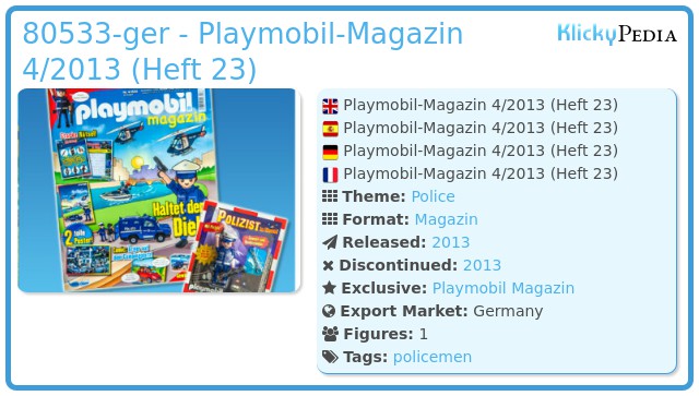 Playmobil 80533-ger - Playmobil-Magazin 4/2013 (Heft 23)