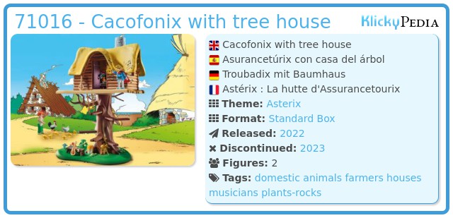 Playmobil 71016 - Cacofonix with tree house