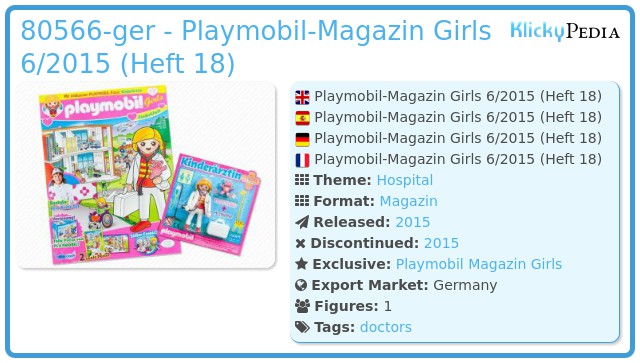 Playmobil 00000-ger - Playmobil Girls Magazin 06/2015 (Heft 18)