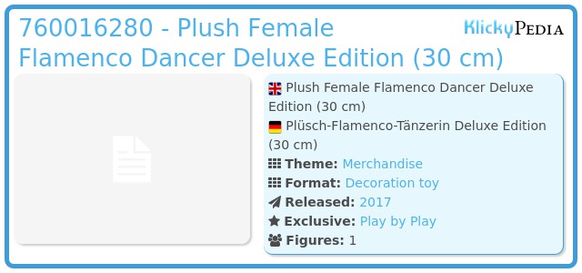 Playmobil 760016280 - Plush Female Flamenco Dancer Deluxe Edition (30 cm)