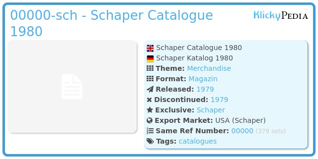 Playmobil 00000-sch - Schaper Catalogue 1980