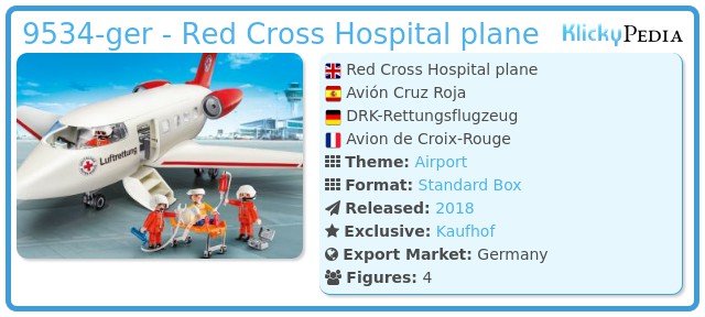 Playmobil 9534-ger - Red Cross Hospital plane
