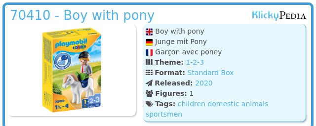 Playmobil 70410 - Boy with pony